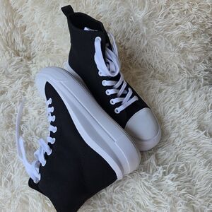 Black and White High-Top Sneakers